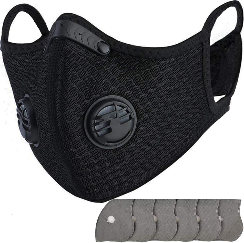 Dust Mask, AUPSEN Adjustable Respirator Mask, Activated Carbon N99 Filter and 5-layer Filter Cotton, Reusable Breathing Mask for Pollen Allergy Woodworking Mowing Running Cycling Outdoor Activities