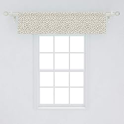 Ambesonne Leopard Window Valance, Skin Print in