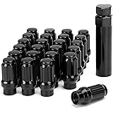 Dynofit 12mmx1.5 ET(Extended) 6 Spline Lug Nuts for 6 Lugs Aftermarket Wheels, 24pc M12x1.5 Closed End with 7.6mm Shank Lug N