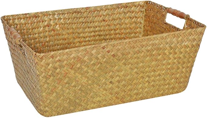 DBSCD Canasta Utilidad ratán,canastas Almacenamiento pastos Marinos con