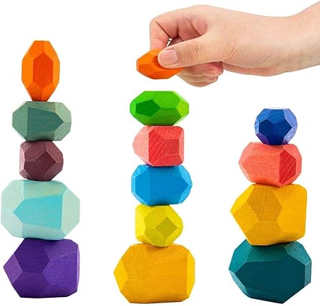Amazon.co.jp: 16 Wood Balancing Stones 