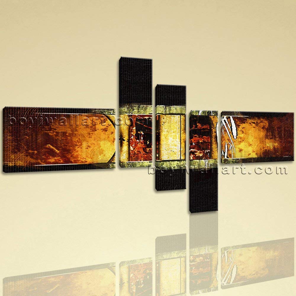 Amazon.com: Huge Modern Abstract Painting Canvas Art On Living Room Five Pieces Prints, Huge