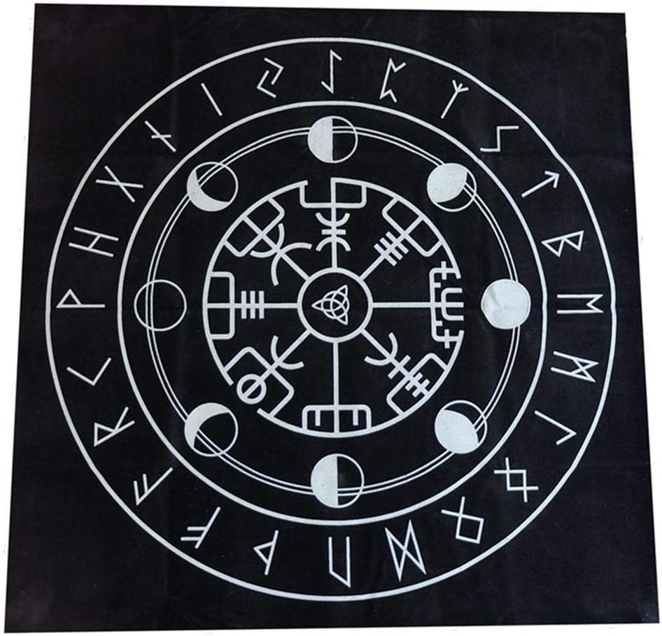 SHZONS Tarot Cloth Black for Tarot Cards Flannel Divination Tablecloth for Board Game 4949CM