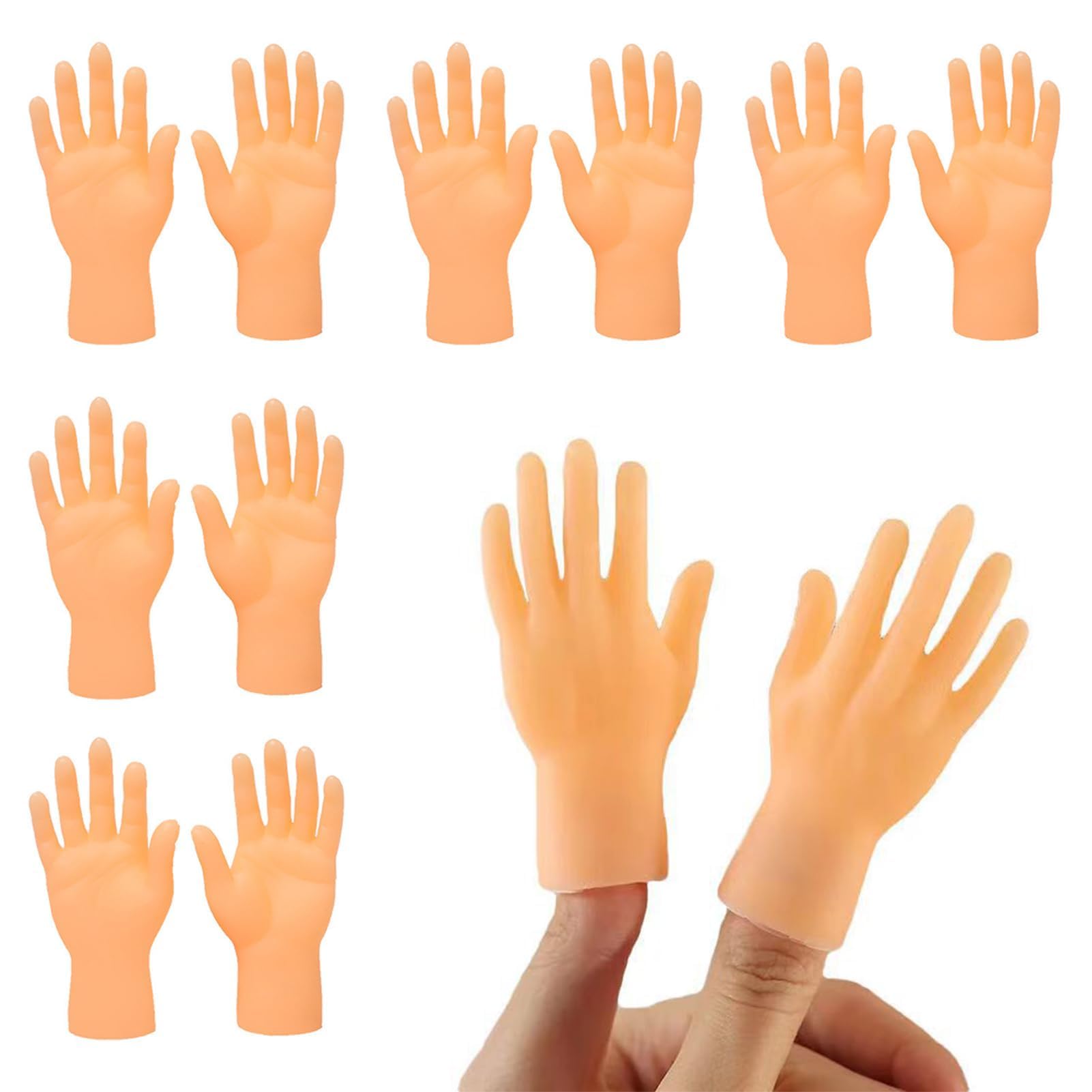 10 Pcs Mini Finger Hands, Funny Finger Hand, Tiny Hands for Cats, Finger Puppets Mini Finger Hands Little Left and Right Hands Little Finger for Cat Dog Pets Playtime