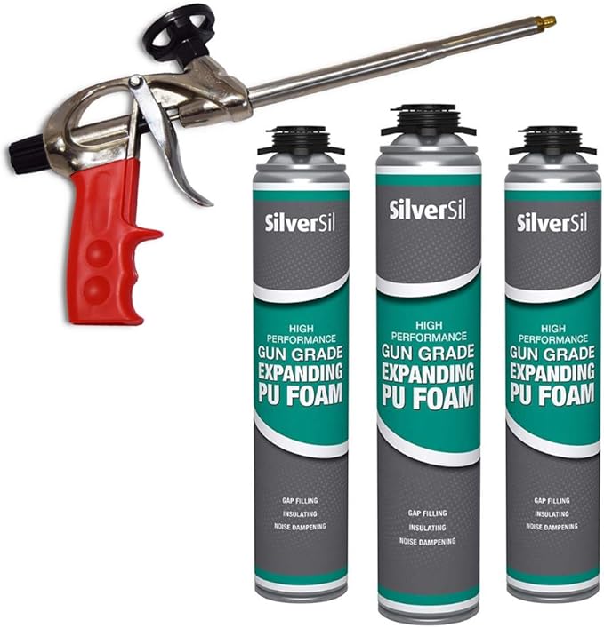 Xpert Professional Foam Gun with 3 x Expanding Gun Grade PU Foam
