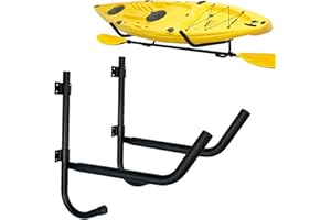 Telakeni Kayak Storage Wall Mount Rack, Heavy Duty Garage Storage Wall Hooks, Foldable Design Kayak Hanger Racks for Kayaks, 