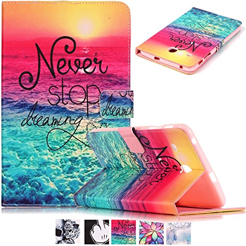 Galaxy Tab E 8.0 Case-UUcovers Slim Stand Soft TPU Flip Case Wallet Cover with Card Slots for Samsung Galaxy Tab E 8.0 SM-T377 4G LTE Verizon/SM-T375 Tablet-Never Stop
