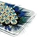 iPhone 6 Case (4.7 Inch) - Mavis's Diary 3D Handmade Bling Crystal Luxury Blue Peacock with Fashion Feather Shiny Sparkly Diamond Gems Clear Hard Cover & Cute Dust Plug & Stylus Pen & Screen Protector