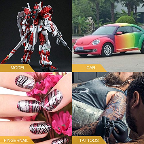 Fy-Light SP134K Professional Dual Action Airbrush Kit 0.2mm/0.3mm/0.5mm Needles 7cc & 22cc Cup Trigger Air Paint Control Airbrush Set for Art Tattoo Nail Makeup Cake Spray Modeling Tool