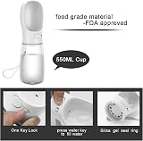 COTOP Portable Dog Water Bottle 550ml White with Bowl Leakproof view 6