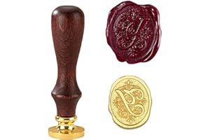 OTGui Initial Alphabet Y Wax Seal Stamp, Vintage Letter Sealing Wax Seal Stamp with Removable Brass Head and Wooden Handle, f
