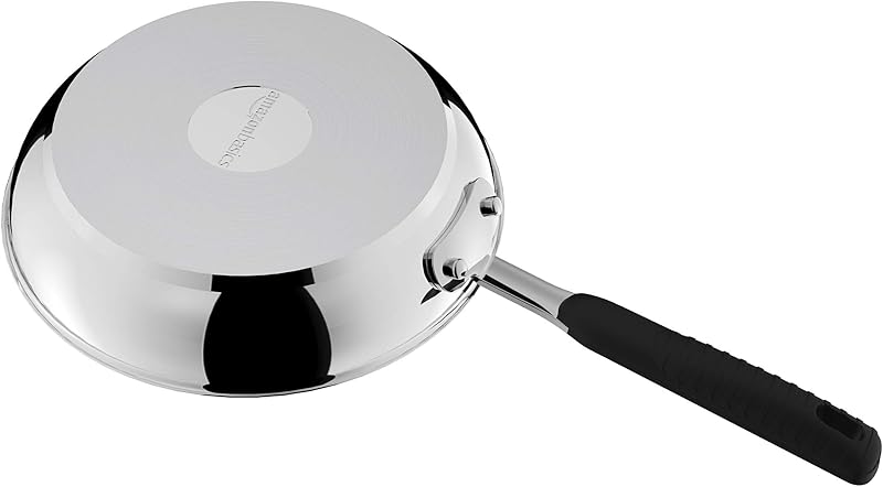 Poêle à Frire Antiadhésive en Acier Inoxydable à Induction - avec Poignée au Toucher Doux - 28 cm