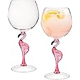 Supreme Housewares Durable Acrylic Plastic Stem Wine Glasses, Set of 2, Reusable Plastic Drinkware, BPA-free, Shatter-Proof, Ideal for Wine and Beverage (20 oz, Flamingo)