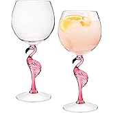 Supreme Housewares Flamingo Stem Wine Glasses, Pink Flamingo-Shaped Reusable Shatterproof Acrylic Glass for Red or White Wine, Poolside, Outdoors, Parties, 20 oz, Set of 2