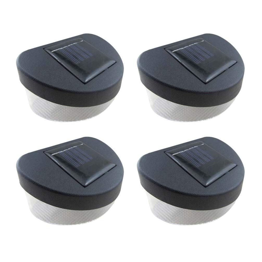 Uonlytech Solar Fence Light, Waterproof Solar Deck Lamp, Solar Corridor Light for Stair Fence, 4pcs Black