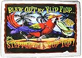 BLEW OUT MY FLIP FLOP STEPPED ON A POP TOP Tiki Bar Sign Beautiful Beach Parrots Drinking Sunset Palm Tree Tropical Island Decor