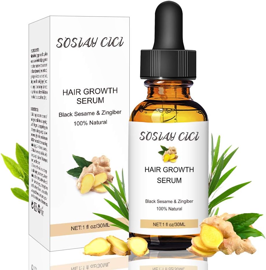 Hair Growth Serum, Anti Hair Loss Hair Growth Oil, for Thinning Hair, Loss Hair, With Ginger & Vitamin E Promote Hair Growth, Strengthen Hair Roots, Hair Loss Treatment for All Hair Type 30ml
