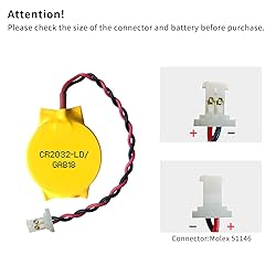 EEMB 10PACK 3V CR2032 CMOS Battery with Wire Leads