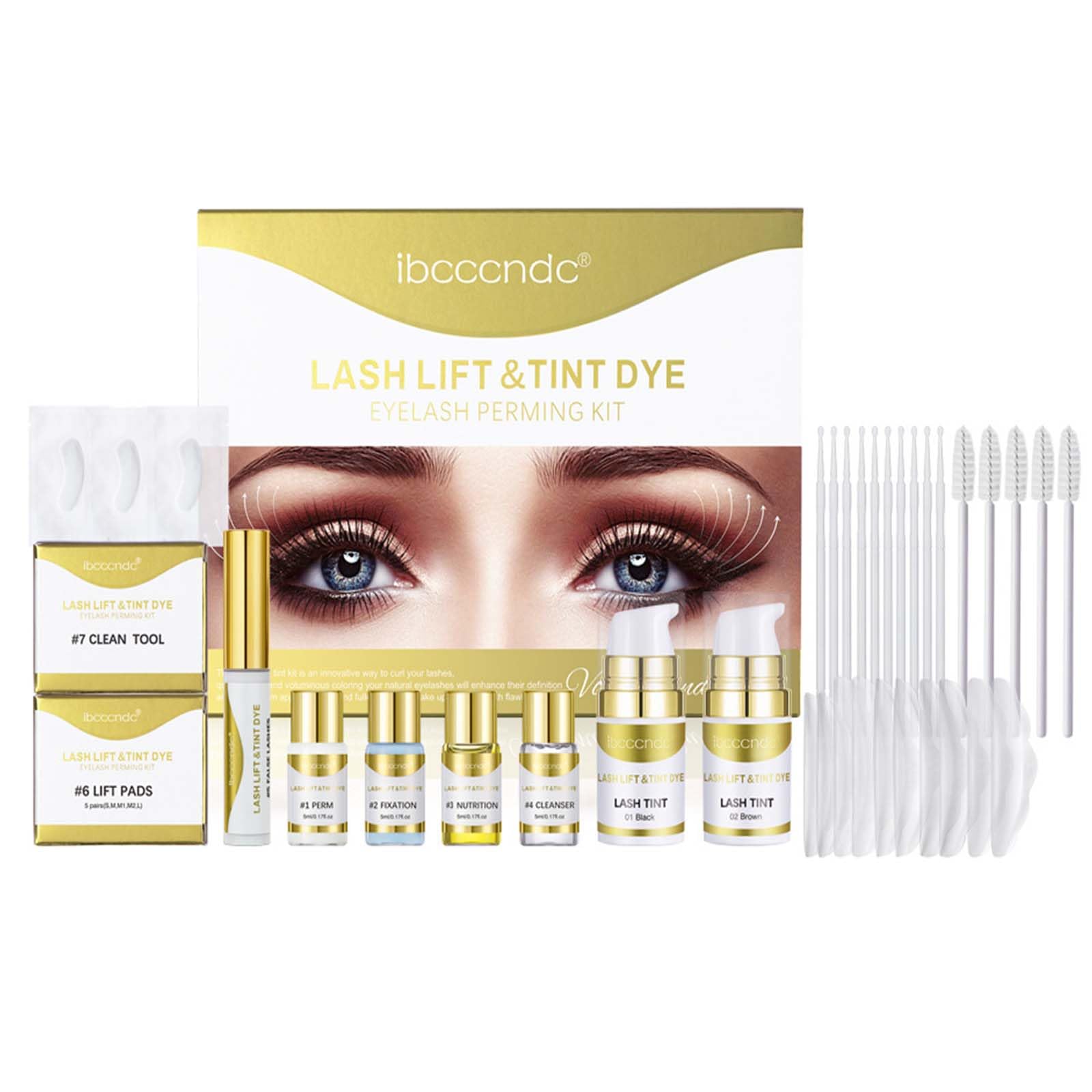 Lash Lift and Tint Kit - Eyelash Perming Kit - Lash Lift kit for Lash Curling Lifting - LashLift Black Brown Color Dye with Tools - Long Lasting lash Tint kit Easy Use for Beginner