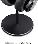 QinCoon Walnut Wood Aluminium Headphone Stand Black Heavy Base All Sizes view 5