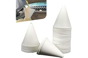 Ferianl 100PCS Paper Funnels for Motor Oil 6oz, Disposable Engine Oil Funnels, Fuel Filling Tool Gas Car Change Cone Fluid Au