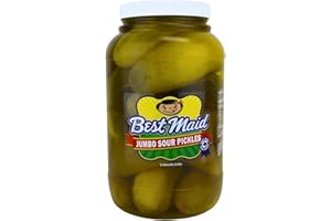 BEST MAID PRODUCTS Best Maid Sour Pickles – 1 Gallon Jar (12–16 Count) – Classic Texas-Style Whole Sour Pickles, Crisp & Tangy Flavor – 1 Pack