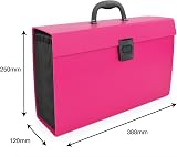 Rapesco 1554 19-Part Expanding Box File A4+ Pink with Handle view 6