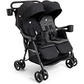 Joie Rosemary Lightweight Side-by-Side Double Stroller, Seats Two | Independent recline seats, UPF 50+ canopies, compact fold and double-wide storage basket