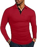 KUYIGO Men's Long Sleeve Comfort-First Polo Shirt