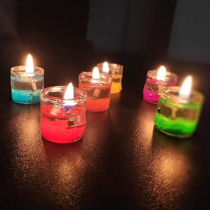 PeepalComm 18Pcs Mini Glass Jelly Candle Diwali Wedding Special Occasion Decoration Candles