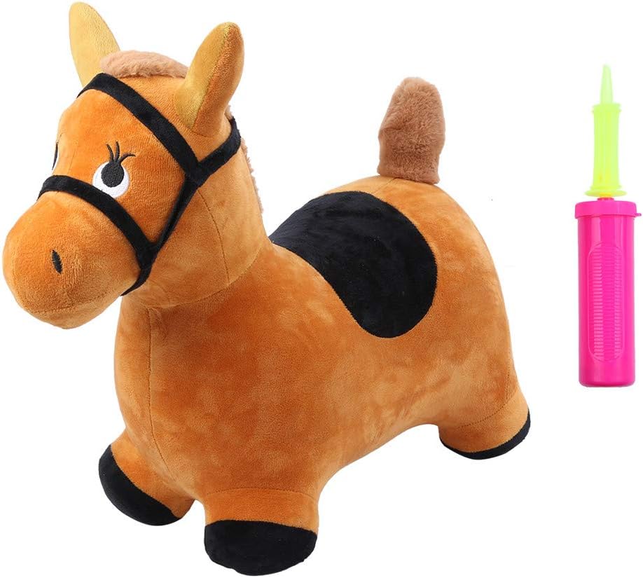 Brown Hopping Horse, Activity Toy, Outdoors Ride On Bouncy