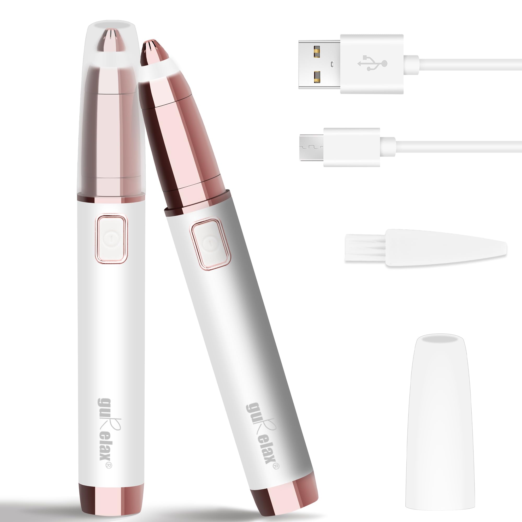 Photo 1 of gurelax Eyebrow Trimmer for Women,Electric Eyebrow Hair Remover, Painless Brow Razor Shaper with LED Light, USB Rechargeable, Eye Brow and Face Epilator for Ladies(White)