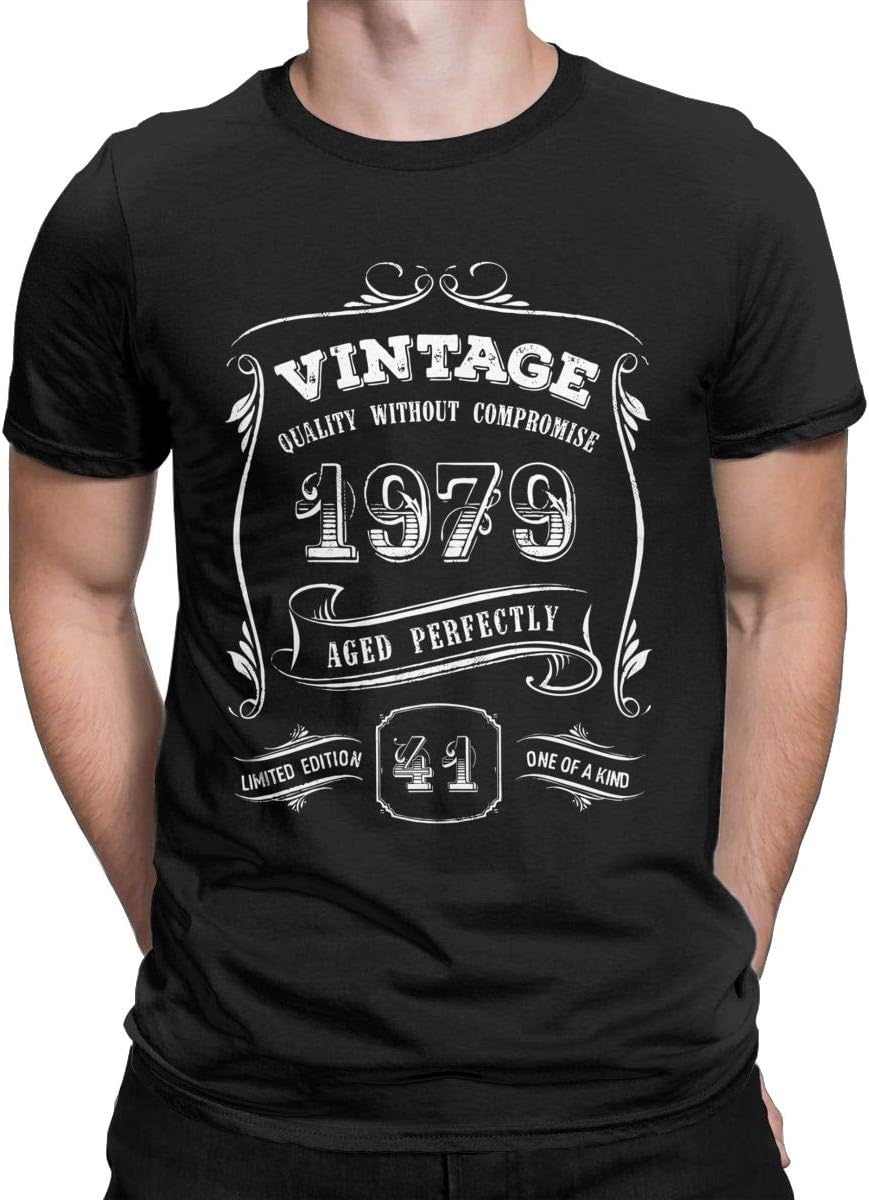 Gold Vintage 1979 Age Perfect Graphic T Shirt 41st Birthday Gift for Men