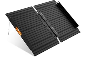 FACHNUO TOOL Black Aluminum Ramp 2FT, With Non-Slip Surface Wheelchair Ramp, Folding Portable Wheelchair Ramps for Home Steps,Scooter Ramp for Car, Stairs, Doorways, Curbs, 800 LBS Weight Capacity, 28.3" W x 24''L