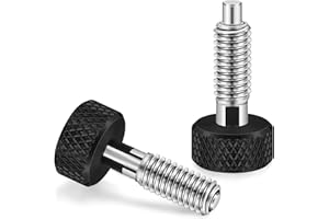 MOXWEYENI Hand Retractable Spring Plunger with Knurled Handle M6 Quick Release Pins, 0.500'' Thread Length, No Patch(Black,2 Packs)