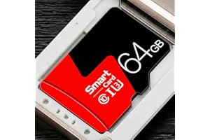 High Speed Micro SD Card with Adapter,64GB TF Card for Security Cameras, Smartphones,Tablets,Drones - U3,Class 10,A1,Full HD 