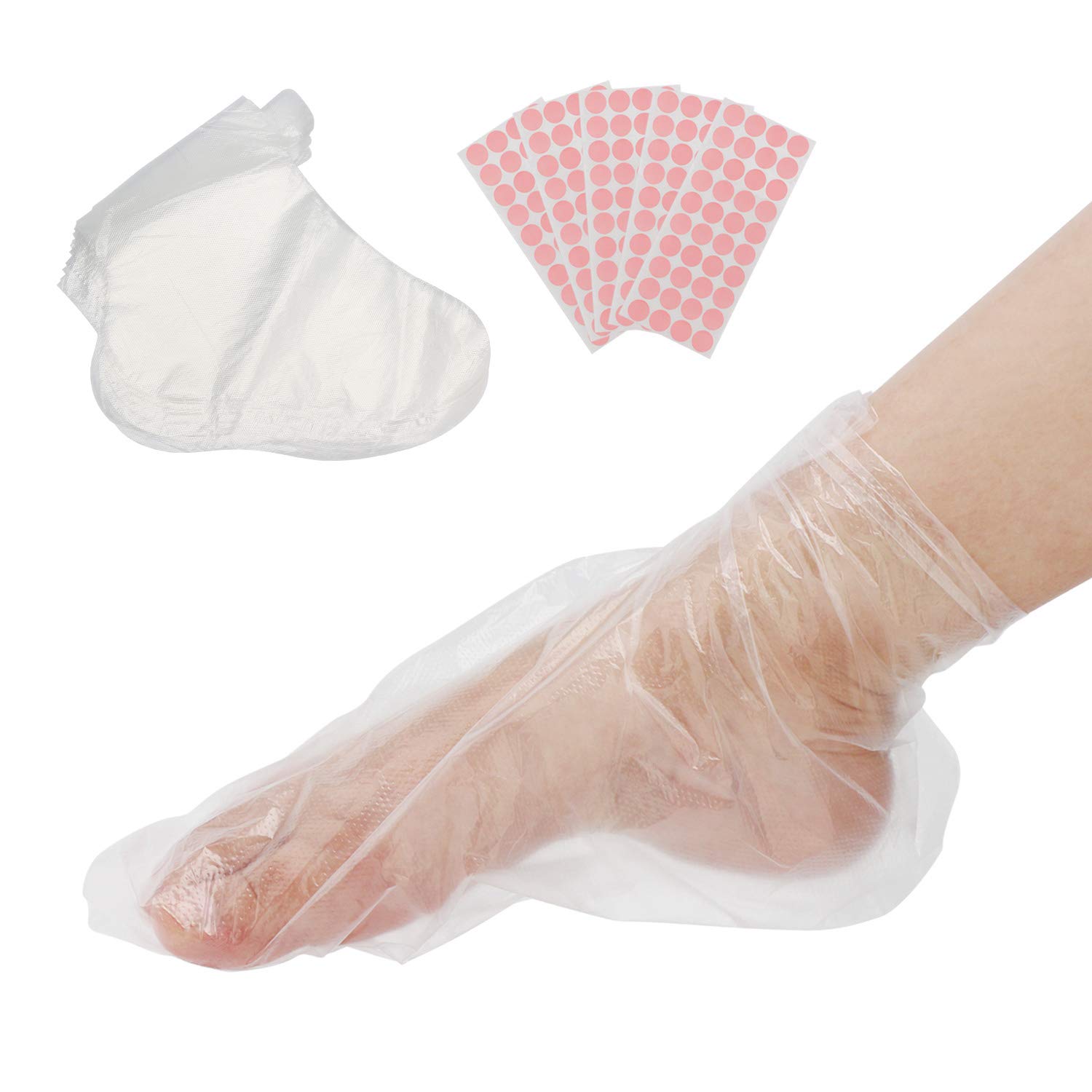 200 Counts Paraffin Bath Liners for Foot, Segbeauty Plastic Foot Covers, Booties for Feet Thermal Foot Liners, Therabath Foot Protectors with 200 Stickers for Snug Closure, Wax Therapy Foot Bags: Health & Personal Care