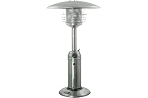 Hiland HLDS032-B Portable Table Top Patio Heater, 11,000 BTU, Use 1lb or 20Lb Propane Tank, Stainless Finish