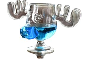 HNCYMT Festive Christmas Moose Glass Cup - Unique Shaped Drinkware for Cocktails & Spirits, Holiday Home Bar Decor & Novelty 