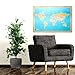 Bullseye Office - 2'x3' Magnetic World Map With Pins, Includes 40 Magnetic Map Pins - Ideal World Map For Travelers and for World Map Travel