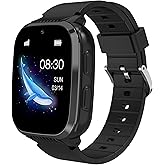 4G Kids Smart Watch Boys with GPS Tracker, Kids Texting Cell Phone Watch Age 5-12, 12/24 Hr Video Calling Voice Chat One-Key SOS Call Alarm Clock Camera Pedometer GPS Tracker for Kid Gifts (Black)