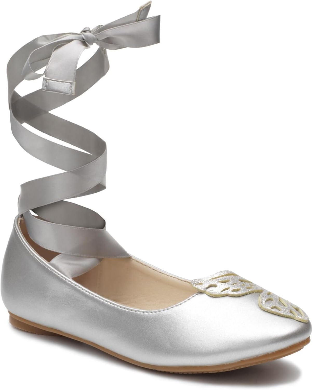 girls silver bridesmaid shoes