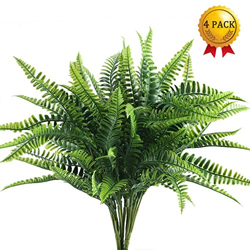 Buy Nahuaa 4Pcs Artificial Boston Fern s Fake Evergreen Shrubs Faux