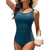 Tempt Me Women One Piece Mesh Swimsuits Tummy Control Swimwear