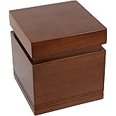 Handcrafted Extra Large Wooden Urns for Human Ashes AdultMale & Women-220 lbs,Cremation Urns Decorative Box with Satin Bag (Square Minimalist Style, 220lb)