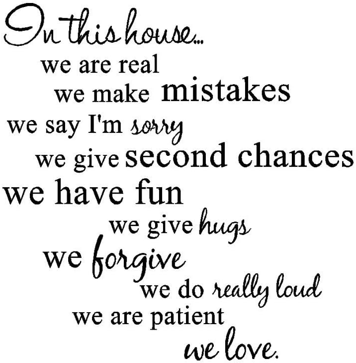 Art font wall sticker, In This House Removable Art Vinyl Mural Home Room Decor Wall Stickers Art Quote Wall Stickers Wall Decals Home Decor
