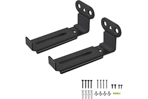 Howonder Soundbar Wall Mount,All Metal Sound Bar Mounts Under TV for Sonos,Samsung, Bose, Vizio, LG, Sony, JBL and More,Depth Adjustable 3.7”-6.3”, Hold up to 30 lbs,HD-118,2 Packs,Black
