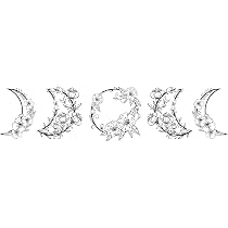 Amazon.com: SUPERDANT Moon Phase Wall Decals Flower Vine Wall ...