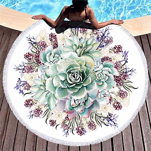AOBRITON Round Beach Towel, Women Summer Swimwear,Large Beach Cover Up Bath Towel,Picnic Blanket,Sunblock Blanket Yoga Mat