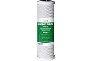 iSpring FC15 5 Micron 10" Replacement CTO Carbon Block Water Filter Cartridge for Under Sink Reverse Osmosis RO Filtration System,10" x 2-1/2", White